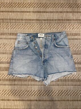 Agolde Light Wash High-Rise Button-Fly Denim Shorts